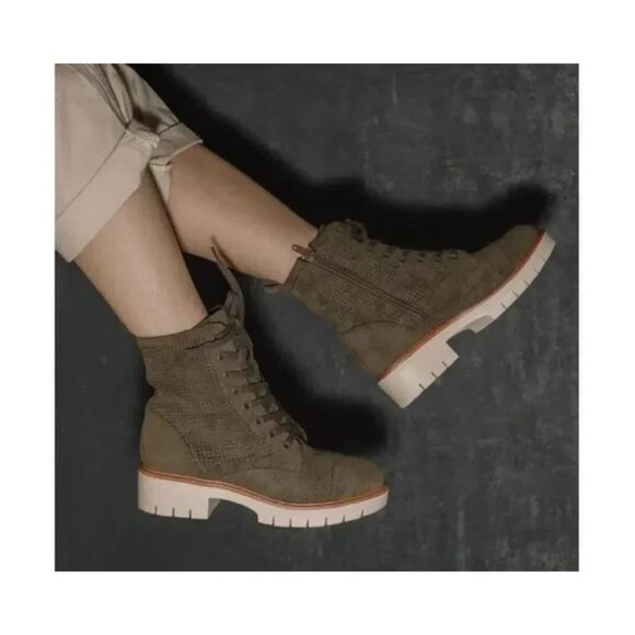 MIA Olive Green Havenn Kashton Side Zip Lace Up Combat Bootie Size 6 NWOB - Picture 1 of 11